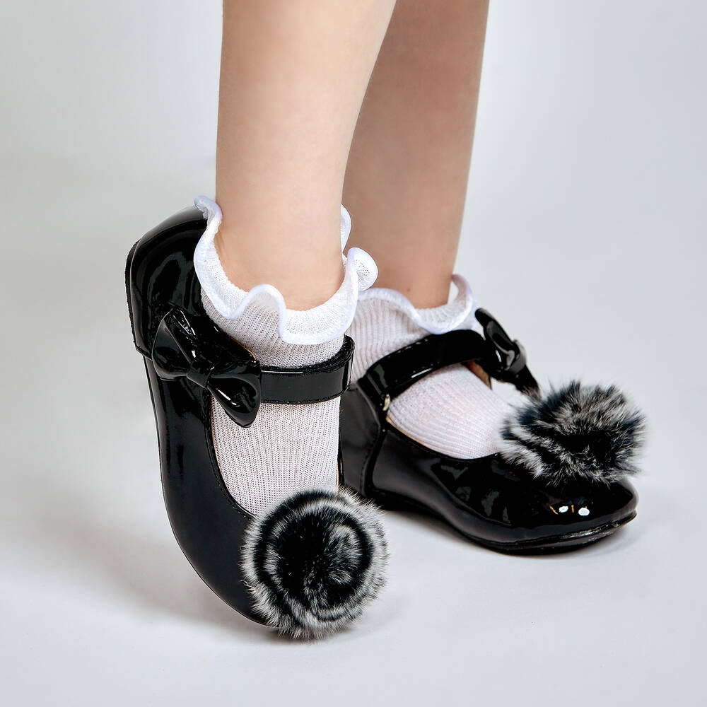 Black pom pom shoes on sale