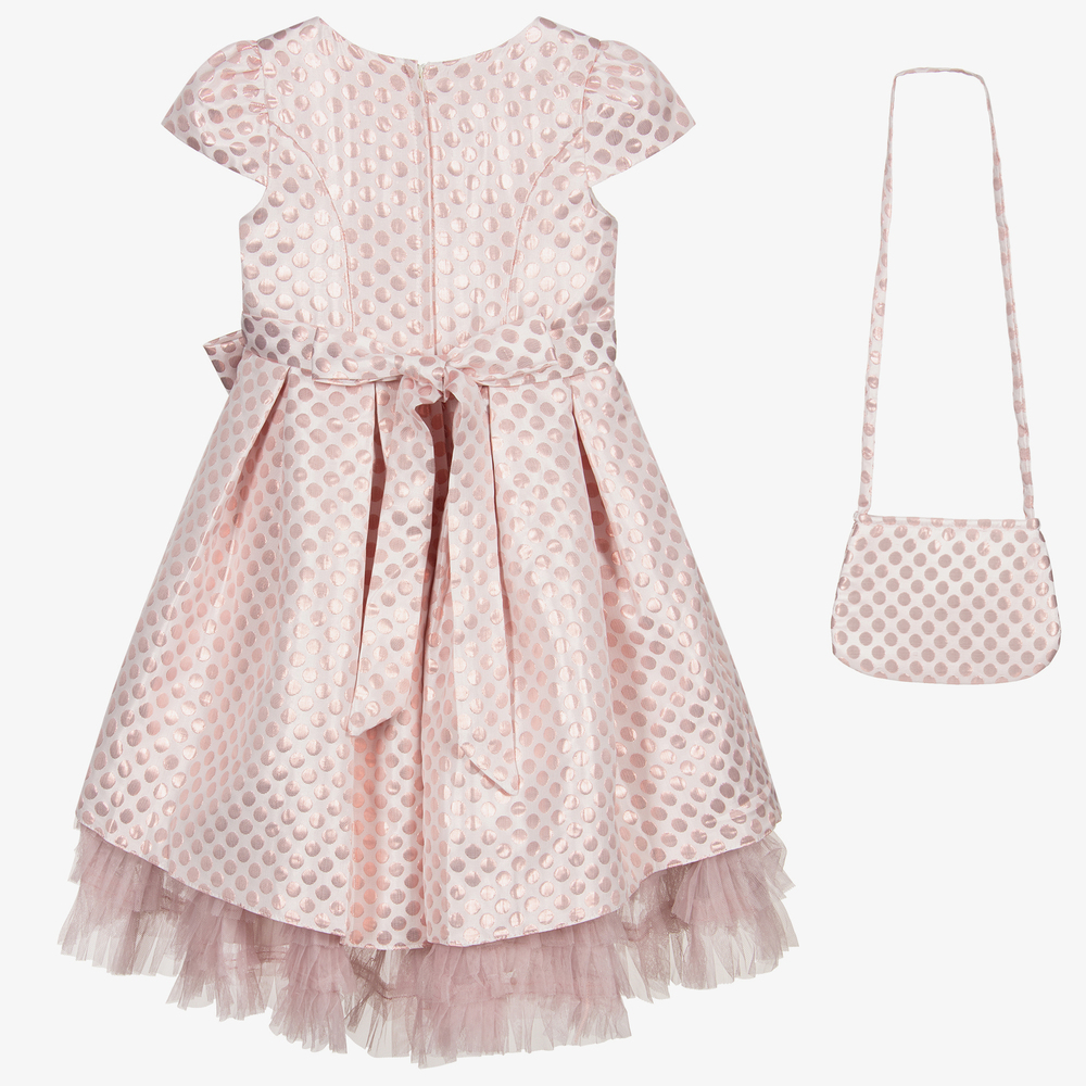 Romano Princess-Pink Polka Dot Dress & Bag Set | Childrensalon Outlet