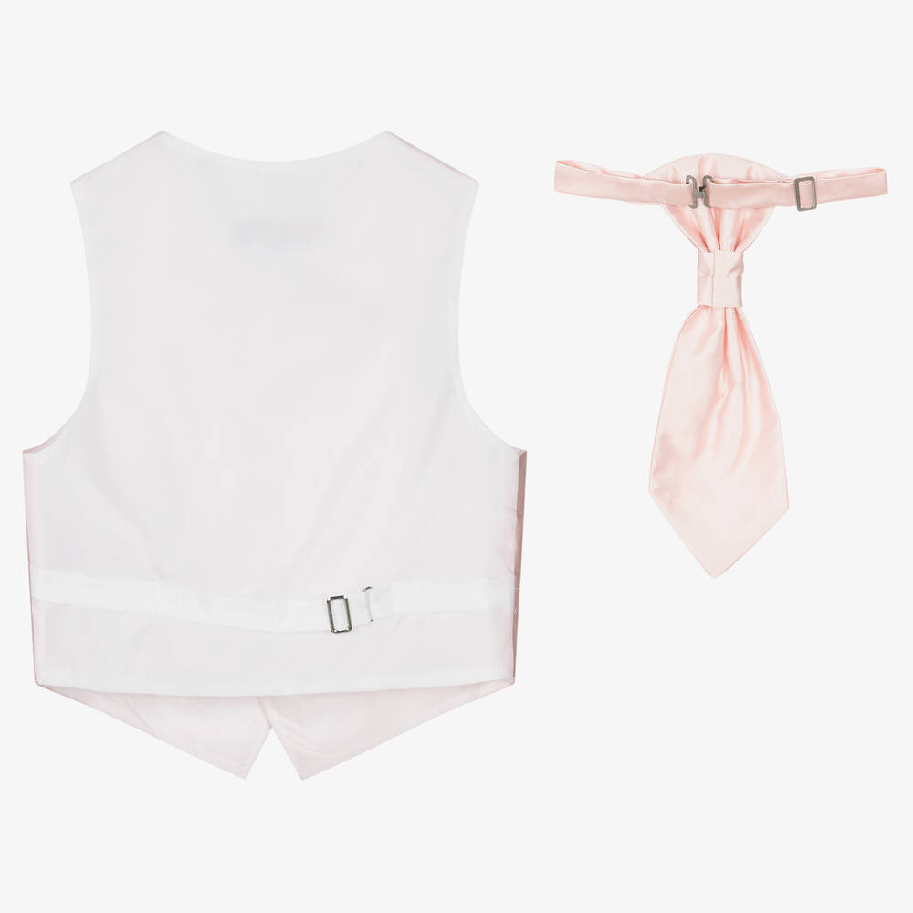 Romano Vianni-Pink Satin Waistcoat & Tie Set | Childrensalon Outlet