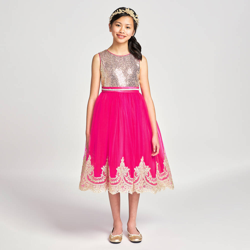 Romano Princess-Pink Sequin & Tulle Dress | Childrensalon Outlet