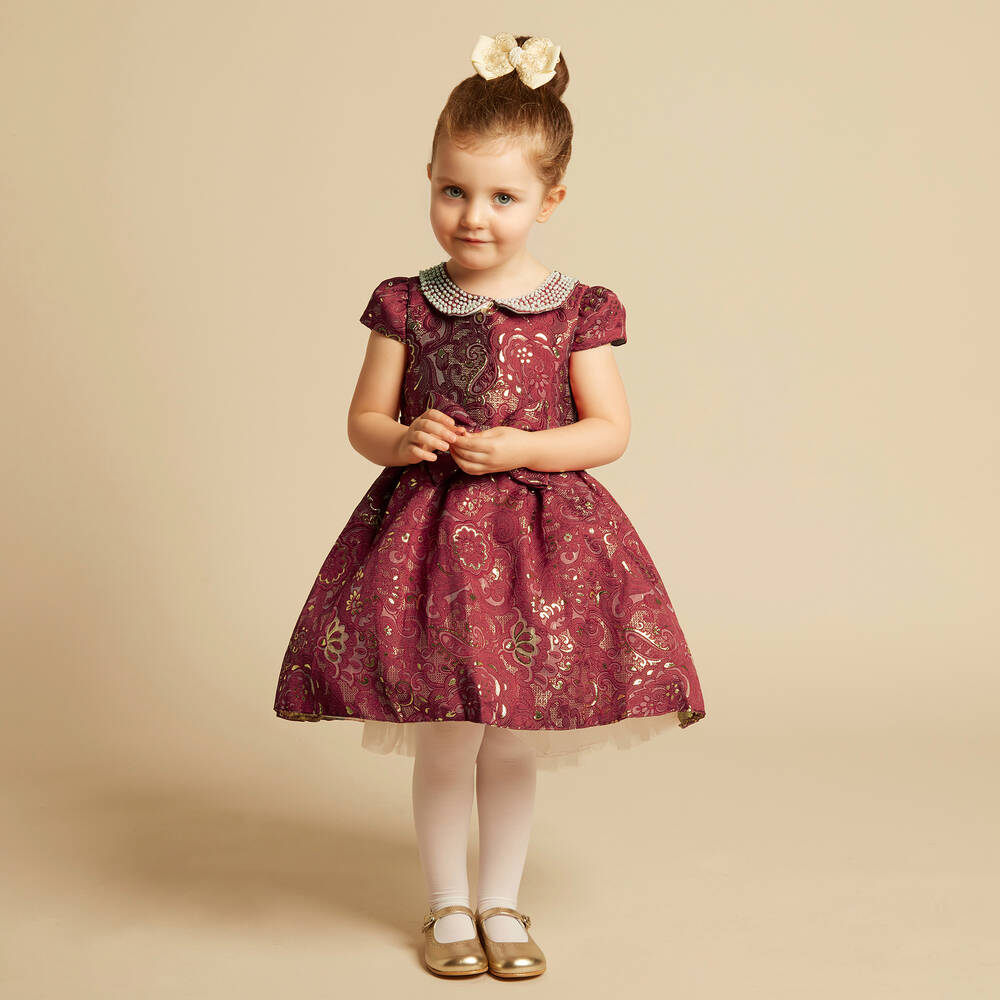 romano Princess　フォーマルドレス
フォーマルドレス Romano Princess - Red & Gold Brocade Dress | Childrensalon
