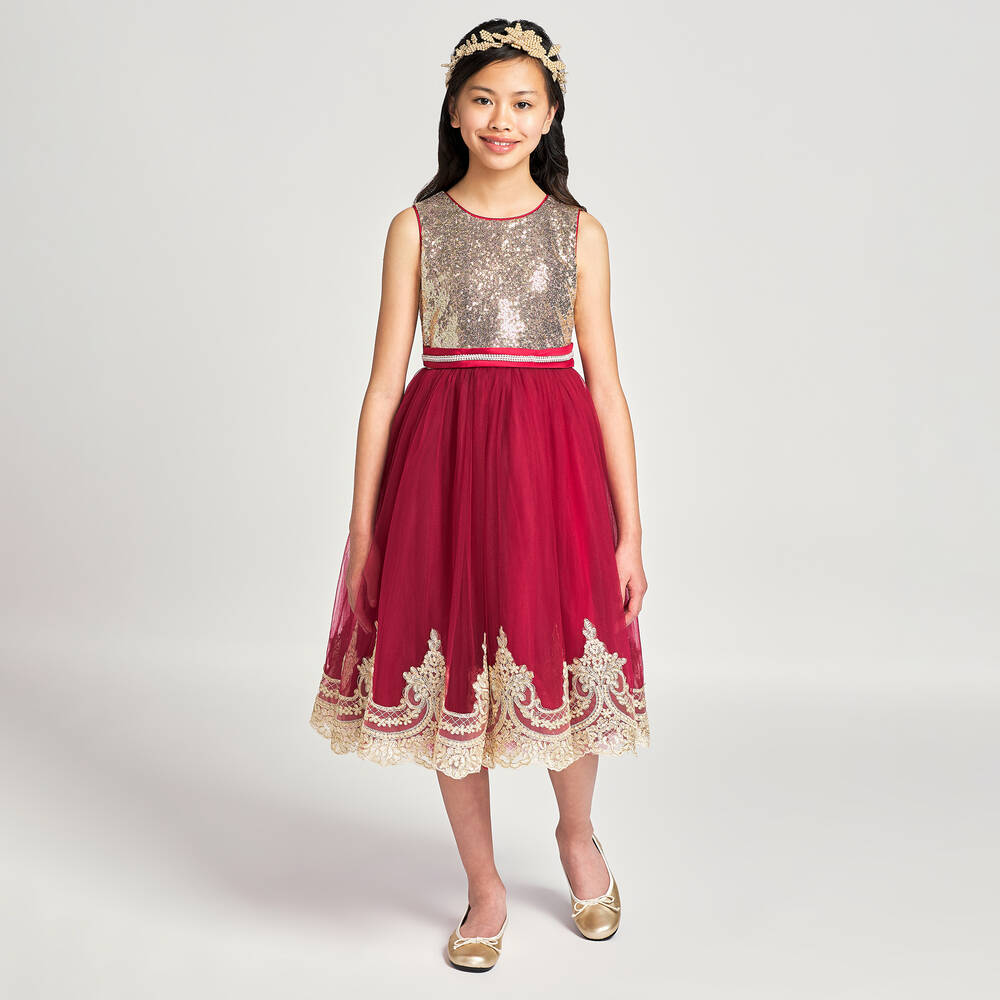 Roma e Toska Принцесса-Red Sequin & Tulle Dress | Childrensalon Outlet
