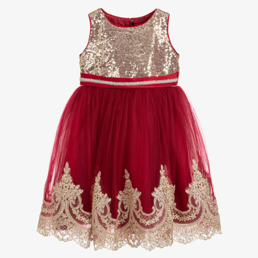 Romano Princess-Red Sequin & Tulle Dress | Childrensalon Outlet
