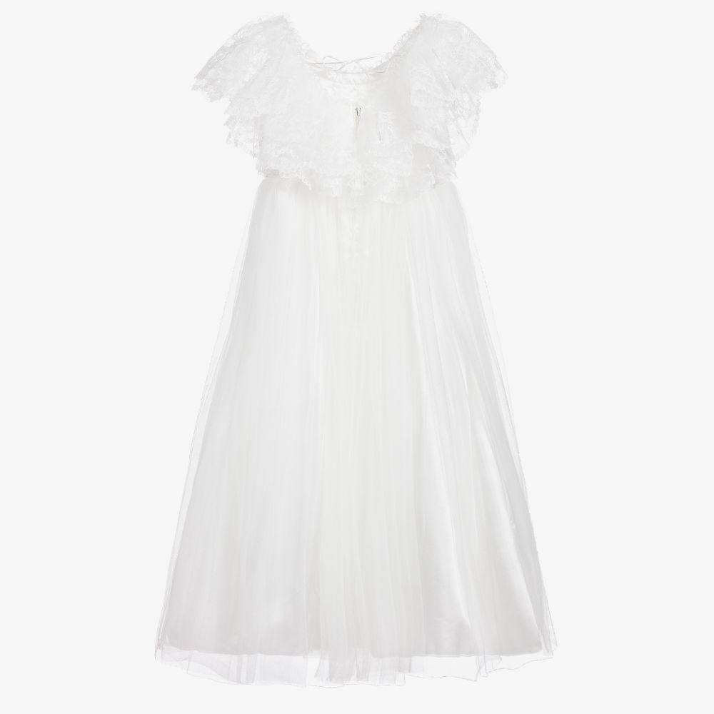 Romano Princess-White Tulle & Satin Dress | Childrensalon Outlet