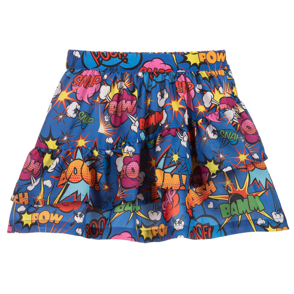 Rosalita Señoritas-تنورة لون أزرق بطبعة كوميك ملونة | Childrensalon Outlet