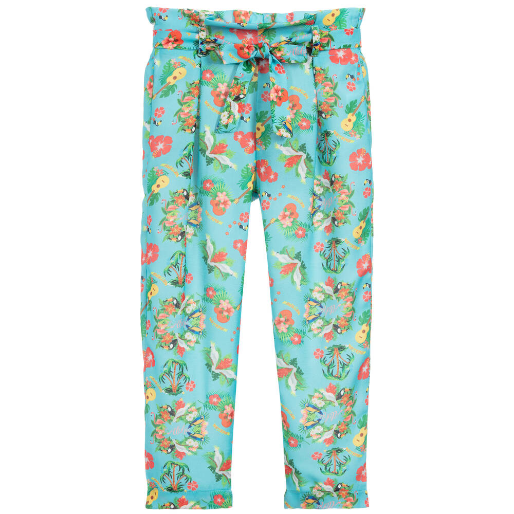 Rosalita Señoritas - Blue Hawaiian Print Trousers | Childrensalon