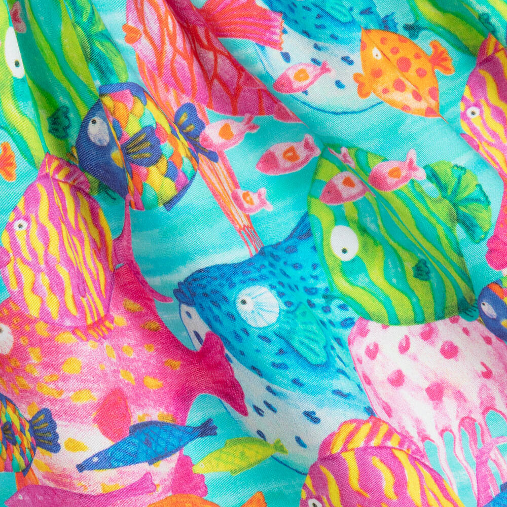 Rosalita Señoritas-Blue & Pink Cotton Fish Dress | Childrensalon Outlet