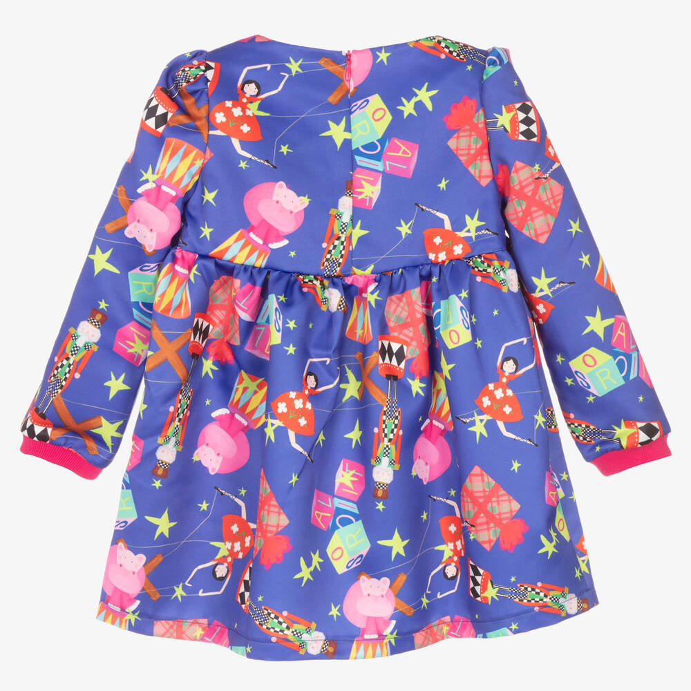 Rosalita Señoritas-فستان ساتان لون أزرق وزهري بطبعة ورود | Childrensalon Outlet