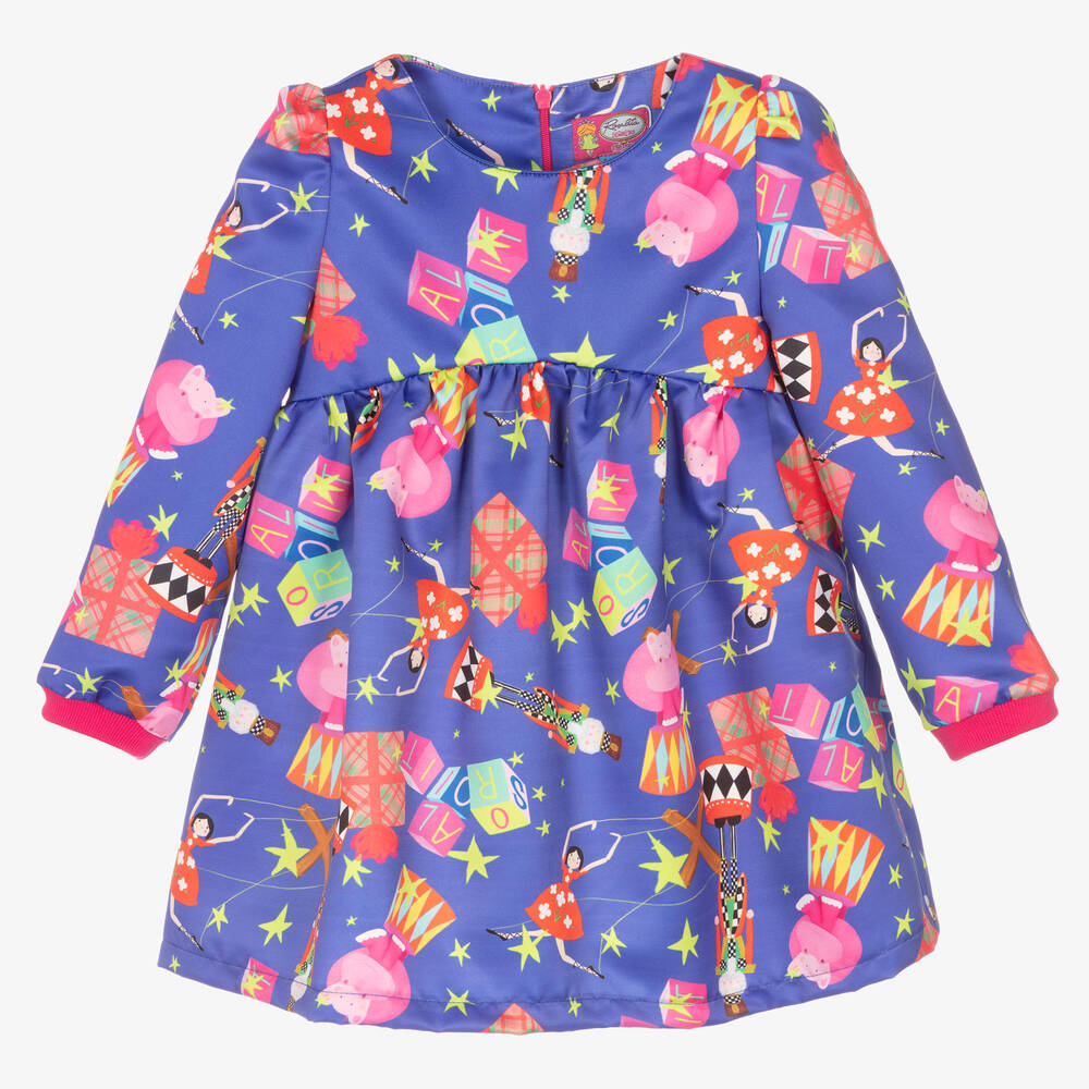Rosalita Señoritas - Blue & Pink Toys Satin Dress | Childrensalon