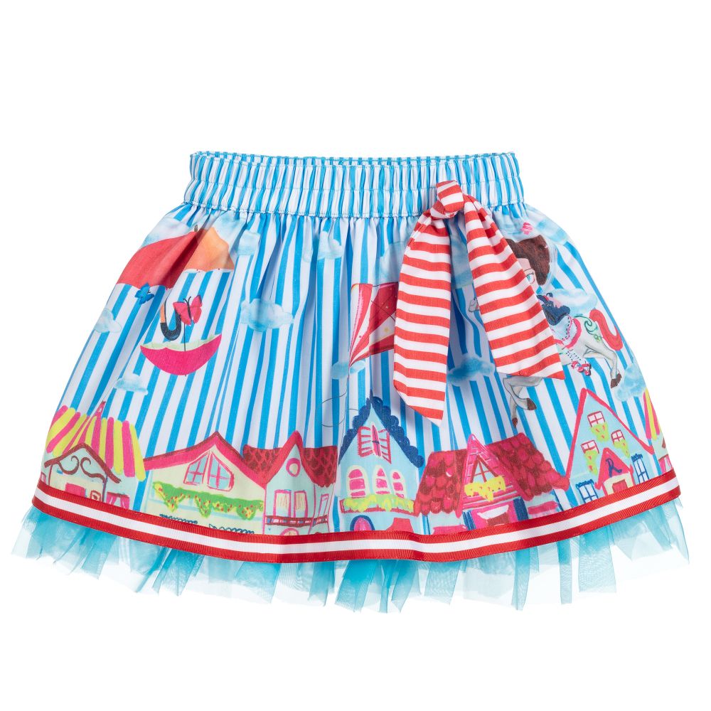 Rosalita Señoritas-Blue & White Striped Skirt | Childrensalon Outlet