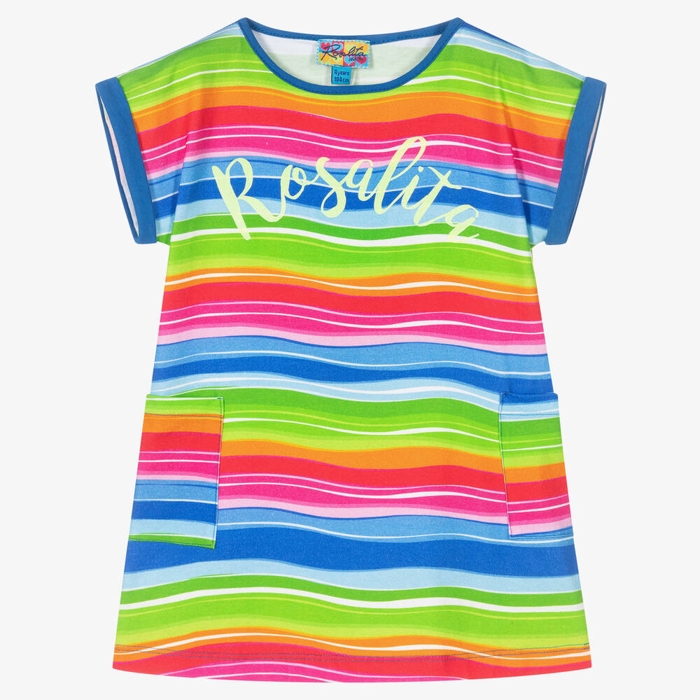 Rosalita Señoritas - Colourful Striped Cotton Dress | Childrensalon