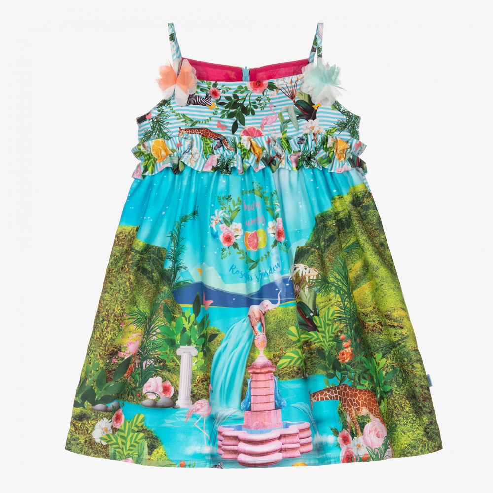 Rosalita Señoritas - Голубое хлопковое платье для девочек | Childrensalon