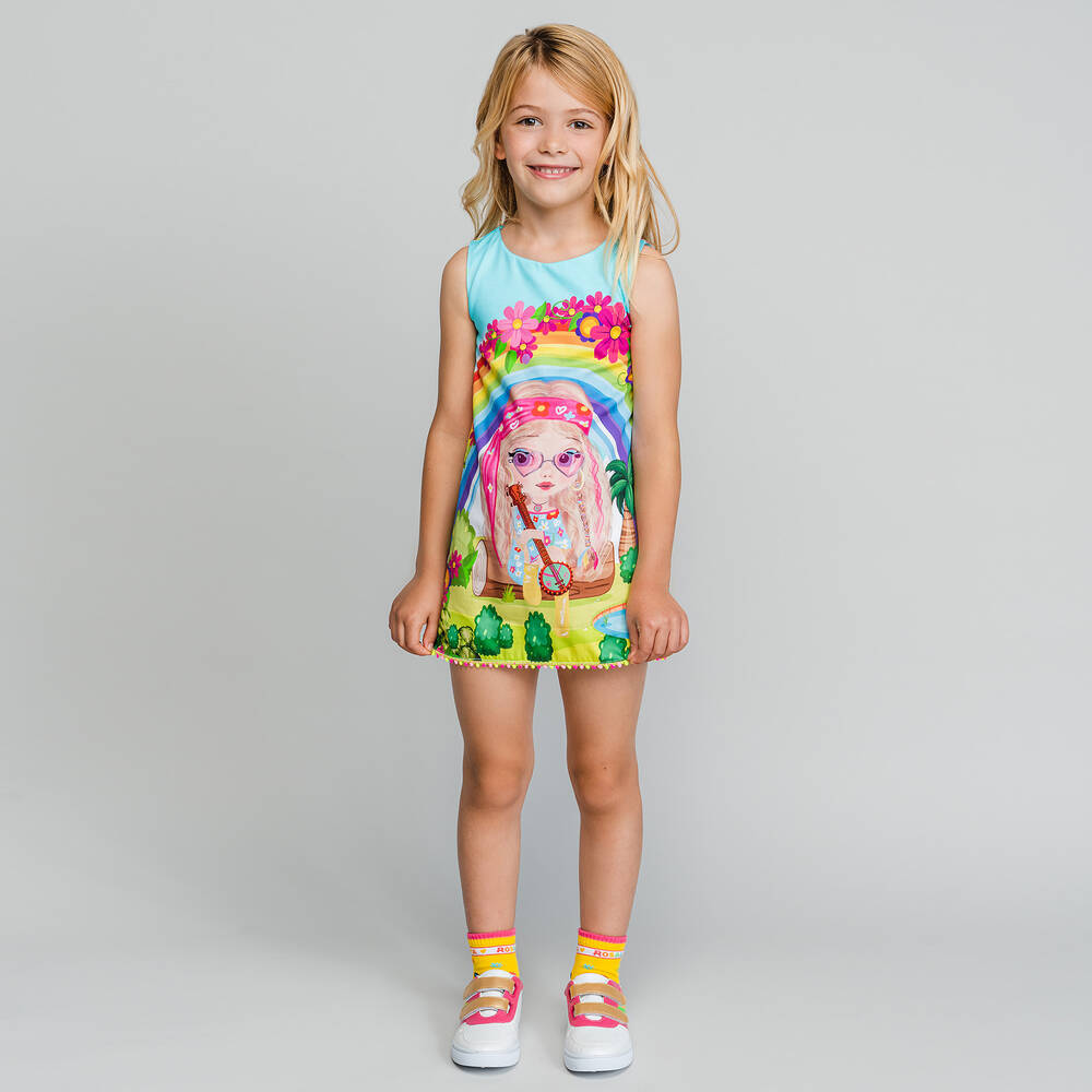 Rosalita Señoritas-Girls Blue Cotton Dress | Childrensalon Outlet