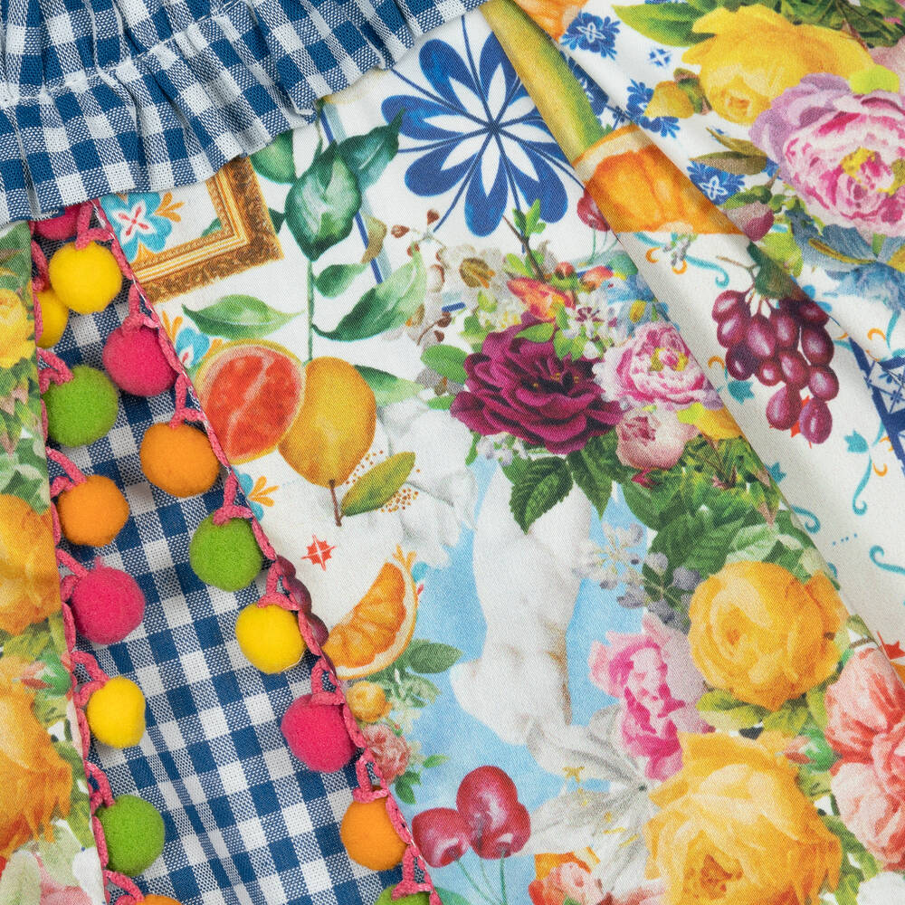 Rosalita Señoritas-فستان قطن لون أزرق بطبعة ورود | Childrensalon Outlet