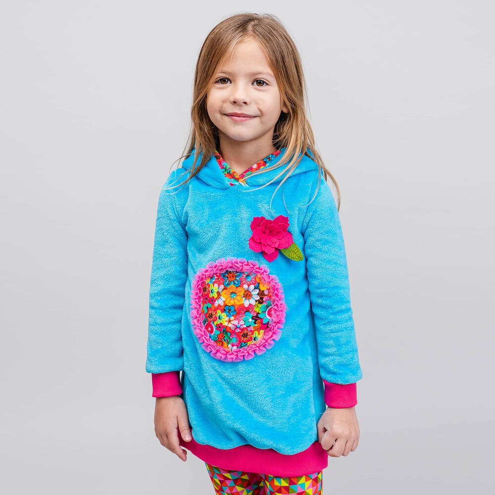 Rosalita Se oritas Robe bleue fausse fourrure Fille