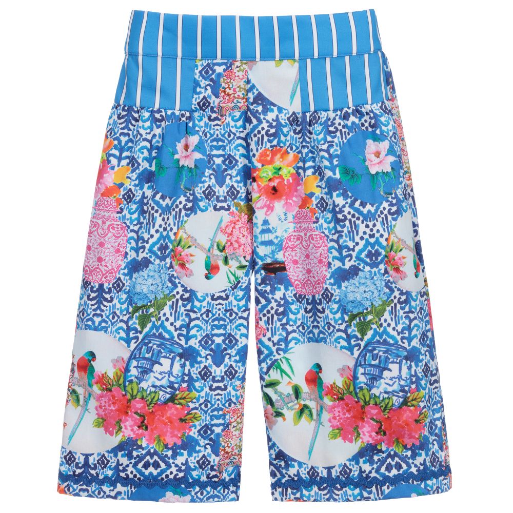 Rosalita Señoritas - Girls Blue Floral Trousers | Childrensalon