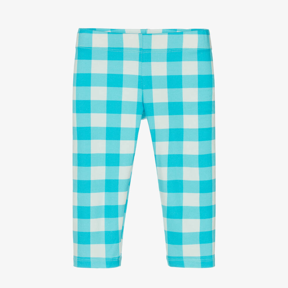 Rosalita Señoritas - Girls Blue Gingham Cotton Leggings | Childrensalon