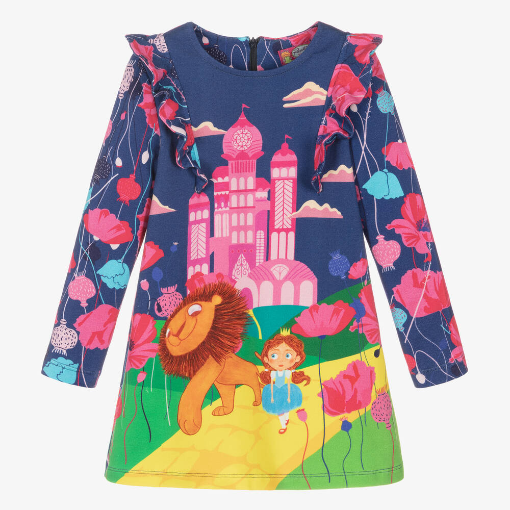 Rosalita Señoritas - Сине-розовое хлопковое платье для девочек | Childrensalon