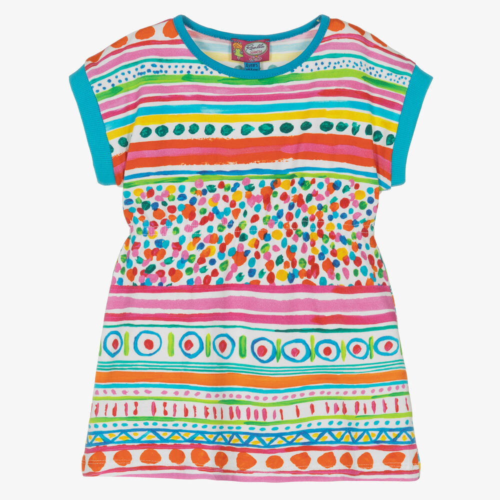 Rosalita Señoritas - T-shirt bleu et rose coton fille | Childrensalon
