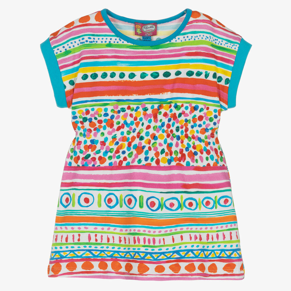 Rosalita Señoritas-Girls Blue & Pink Cotton T-Shirt | Childrensalon Outlet