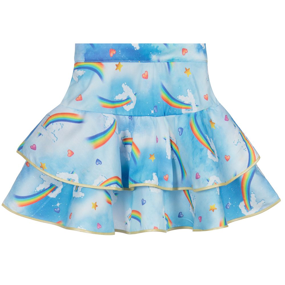 Rosalita Señoritas - Girls Blue Rainbow Skirt | Childrensalon