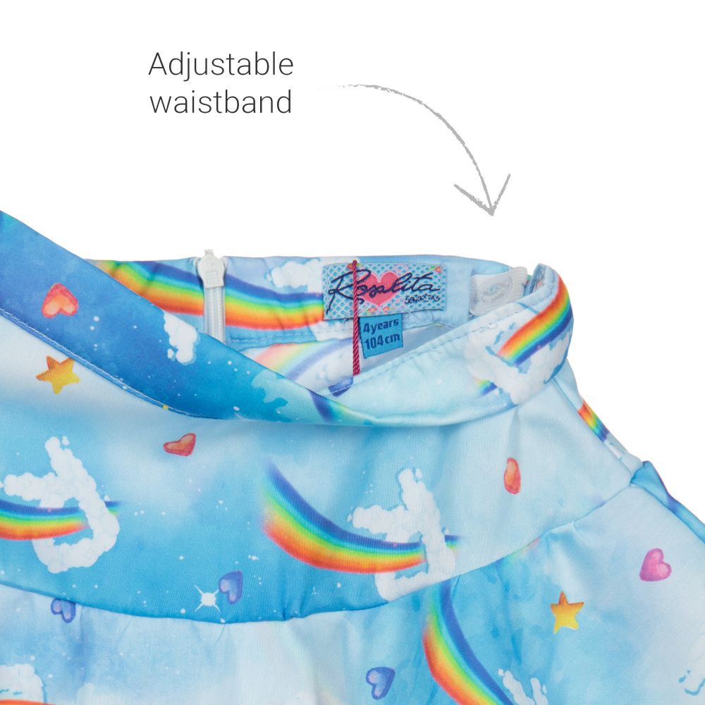 Rosalita Señoritas-Голубая юбка с радугами для девочек | Childrensalon Outlet
