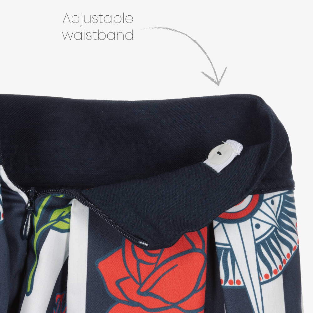 Rosalita Señoritas-Girls Blue Stripe Cotton Skirt | Childrensalon Outlet