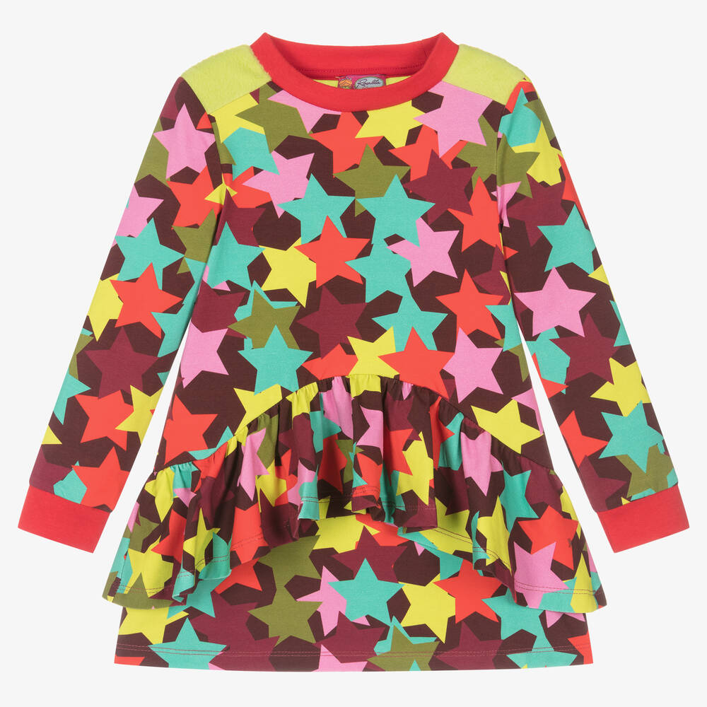 Rosalita Señoritas - Girls Burgundy Red Cotton Star Dress | Childrensalon