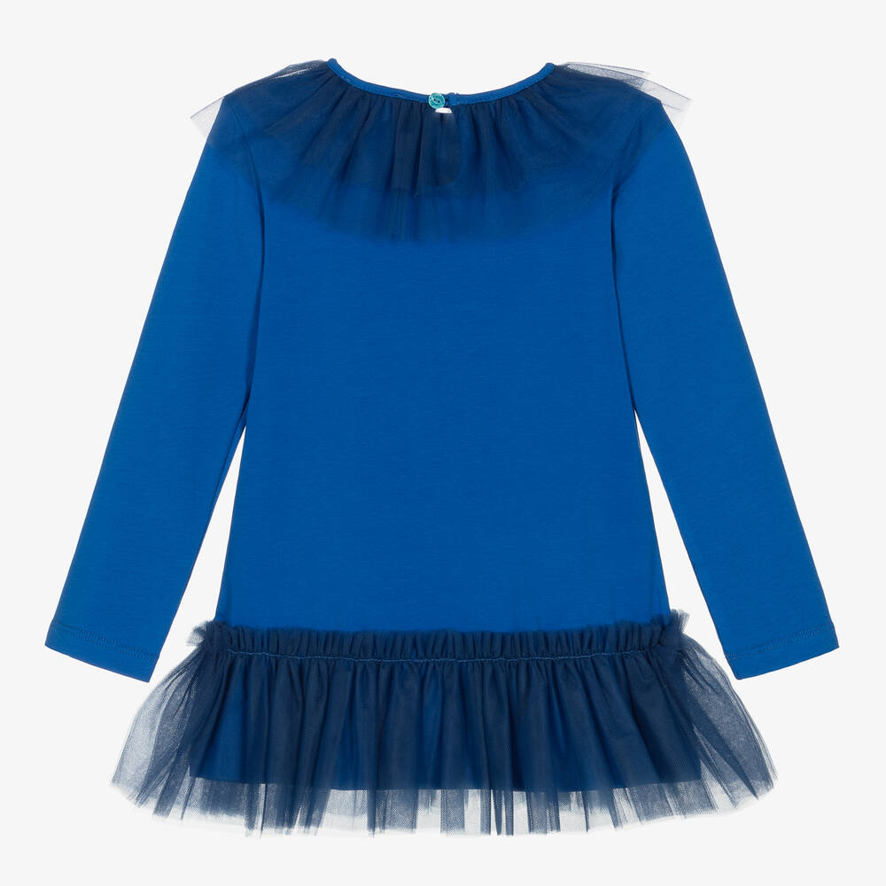 Rosalita Se oritas Girls Cobalt Blue Cotton Tulle Dress