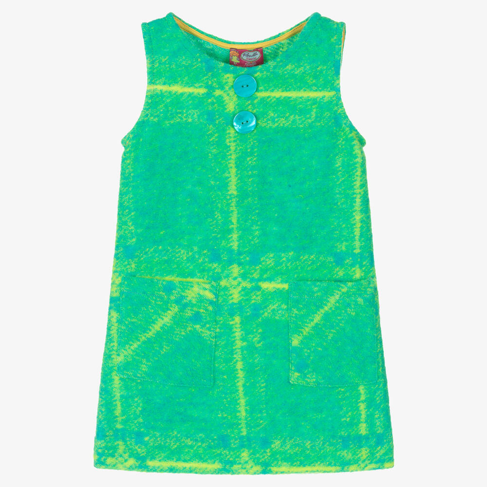 Rosalita Señoritas - Girls Green & Yellow Pinafore Dress | Childrensalon