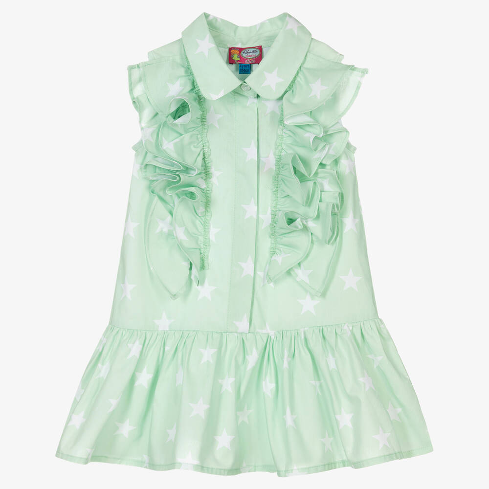 Rosalita Señoritas - Girls Mint Green Star Dress | Childrensalon