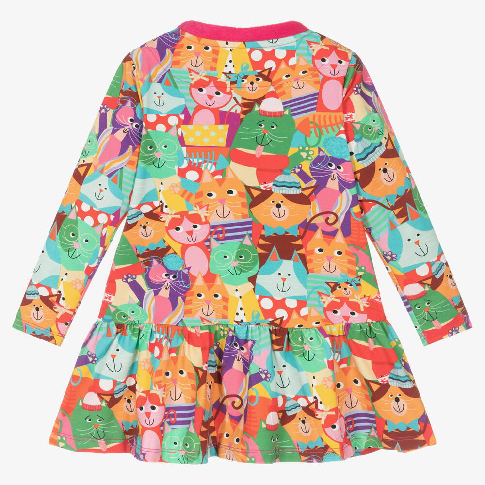 Rosalita Señoritas-Girls Multicoloured Cotton Cat Dress | Childrensalon Outlet