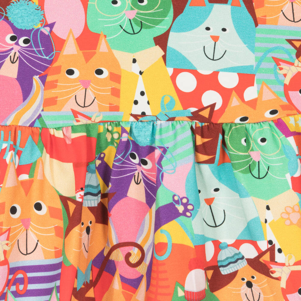 Rosalita Señoritas-Girls Multicoloured Cotton Cat Dress | Childrensalon Outlet