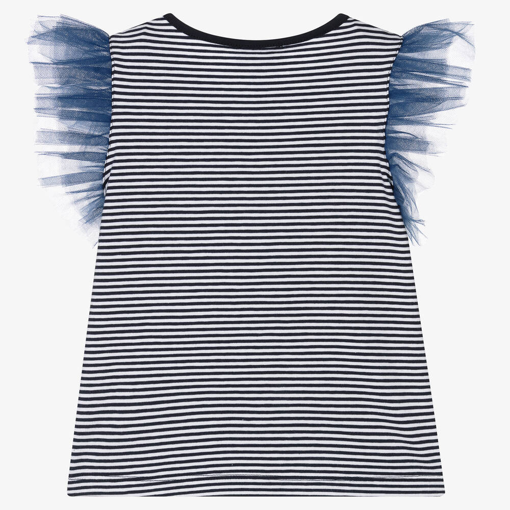 Rosalita Señoritas-Синяя футболка в полоску с пайетками | Childrensalon Outlet