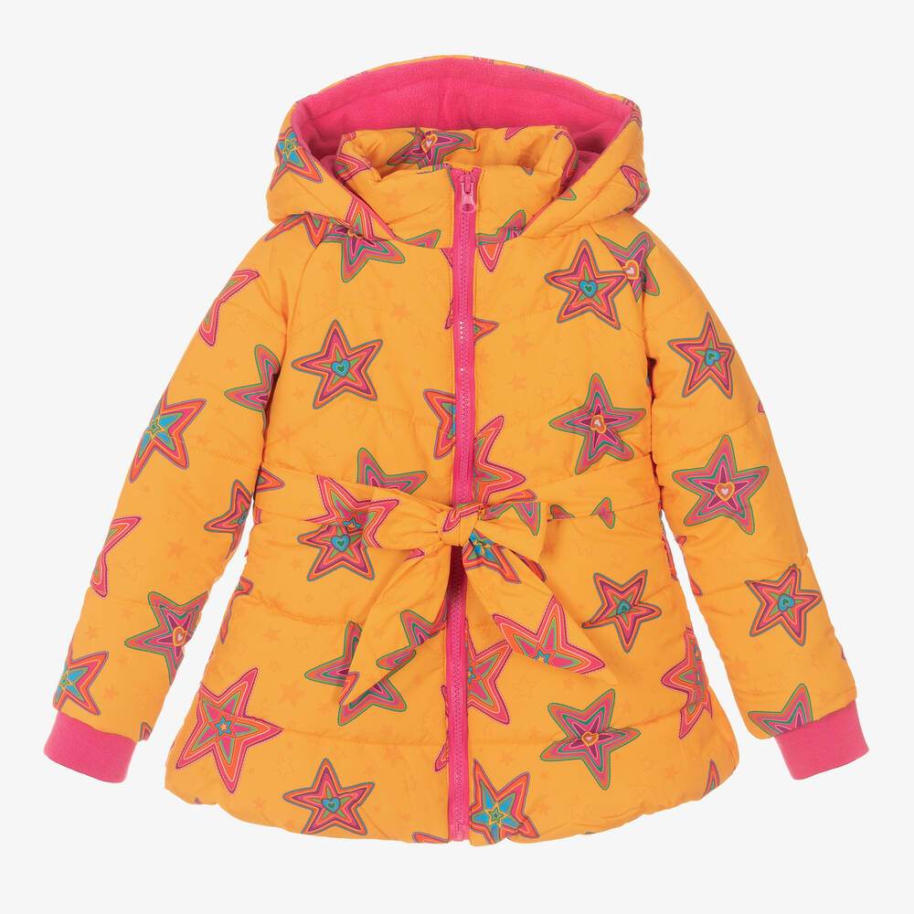 Rosalita Señoritas - Girls Orange Star Puffer Jacket | Childrensalon