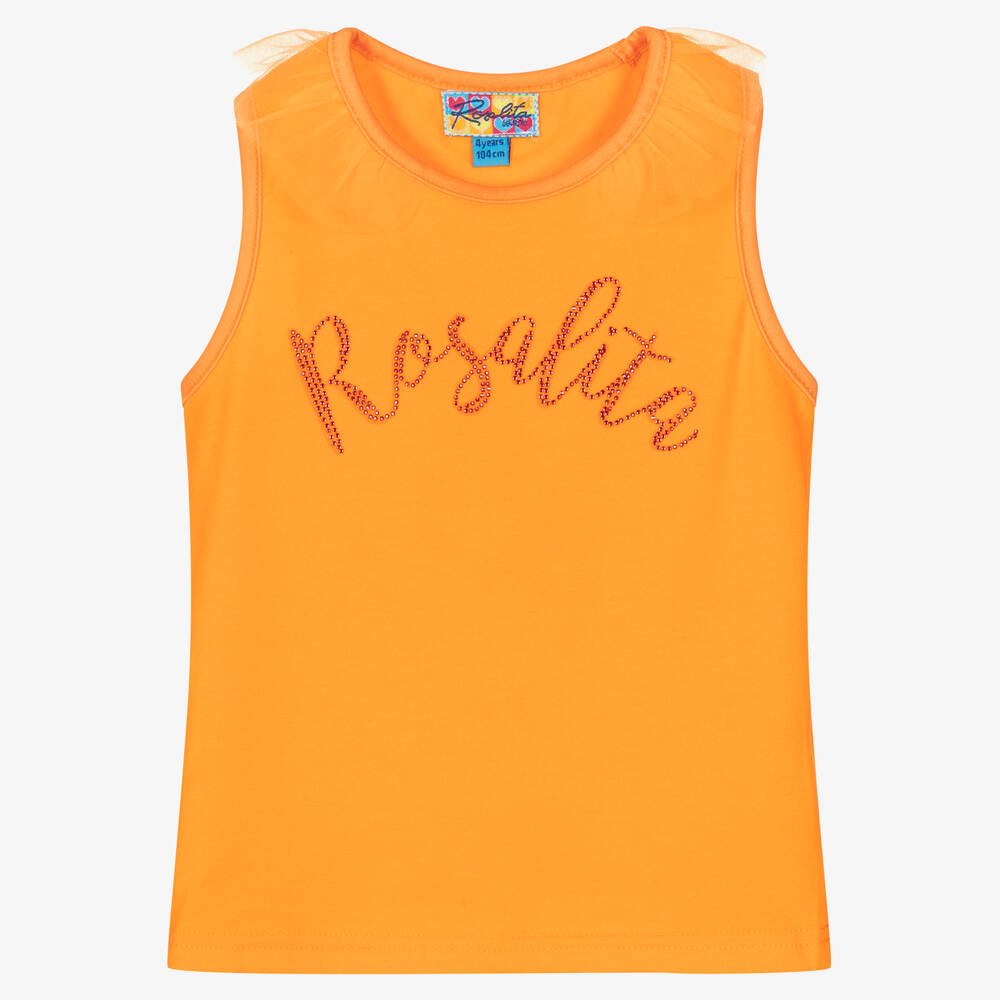 Rosalita Señoritas - Girls Orange Vest Top | Childrensalon