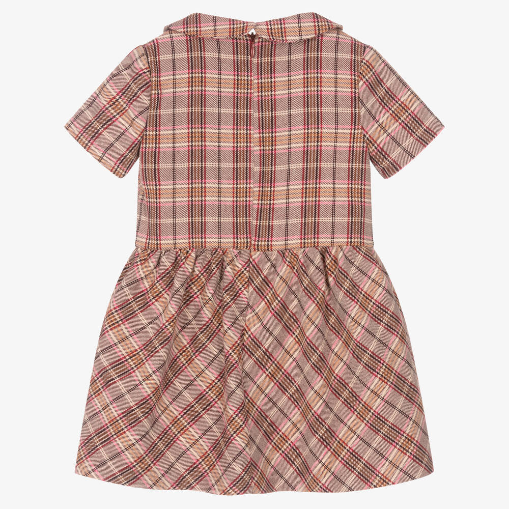 Rosalita Señoritas-Girls Pink & Beige Check Dress | Childrensalon Outlet