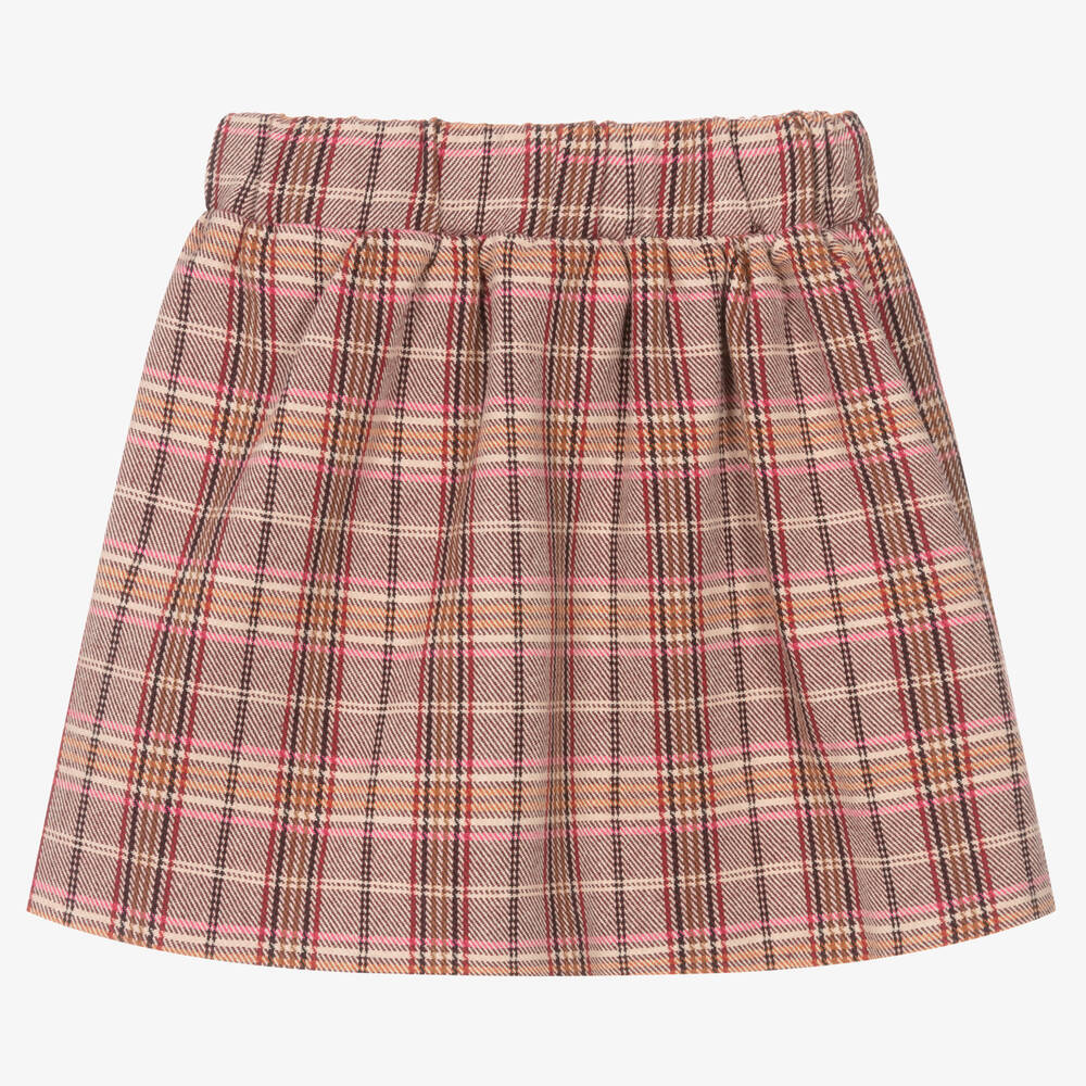 Rosalita Señoritas-Girls Pink & Beige Check Skirt | Childrensalon Outlet