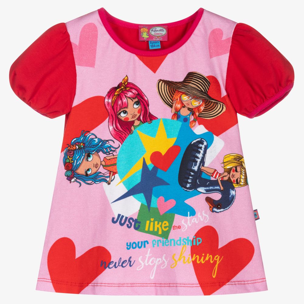 Rosalita Señoritas - T-shirt rose en coton Fille | Childrensalon