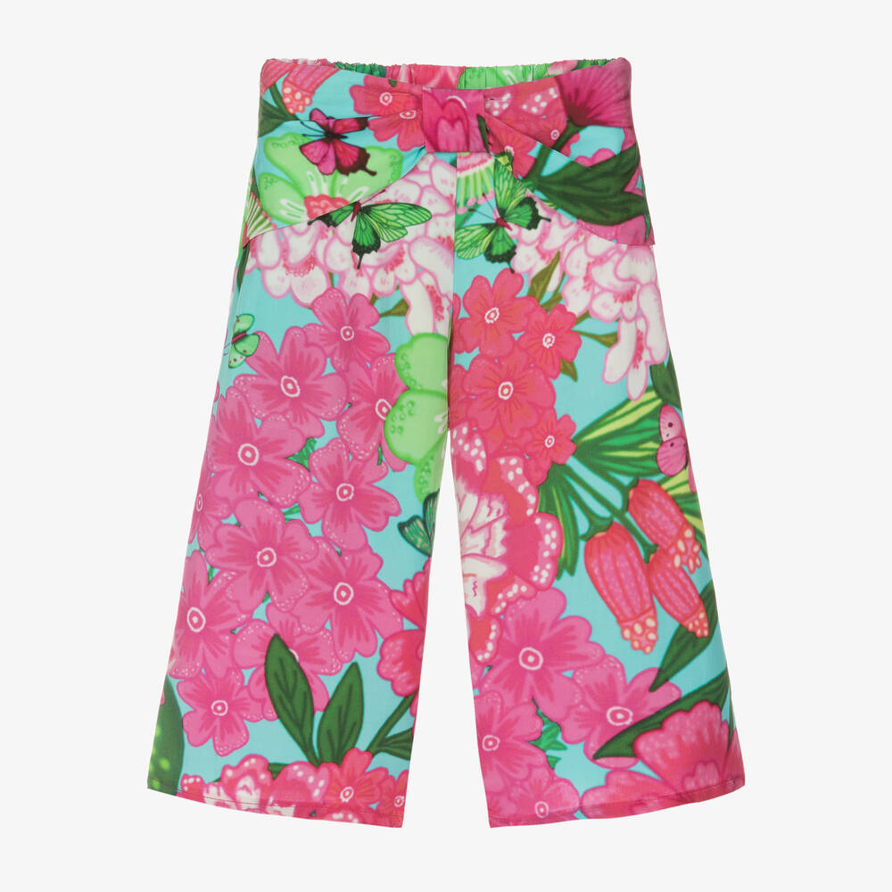 Rosalita Señoritas - Girls Pink & Green Floral Trousers | Childrensalon