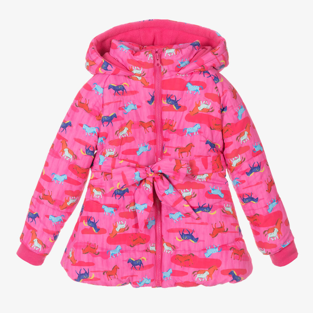 Rosalita Señoritas - Girls Pink Horse Puffer Jacket | Childrensalon