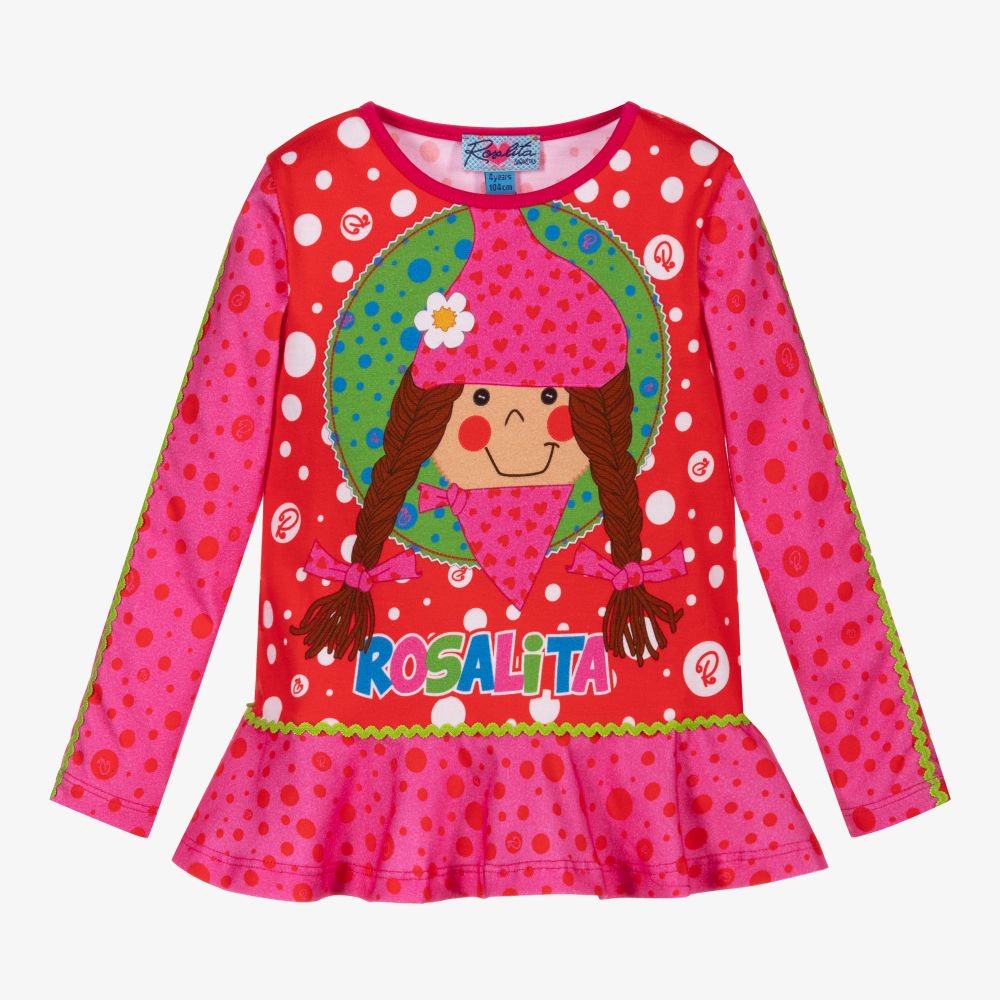 Rosalita Señoritas - Girls Pink Jersey Tunic Top | Childrensalon