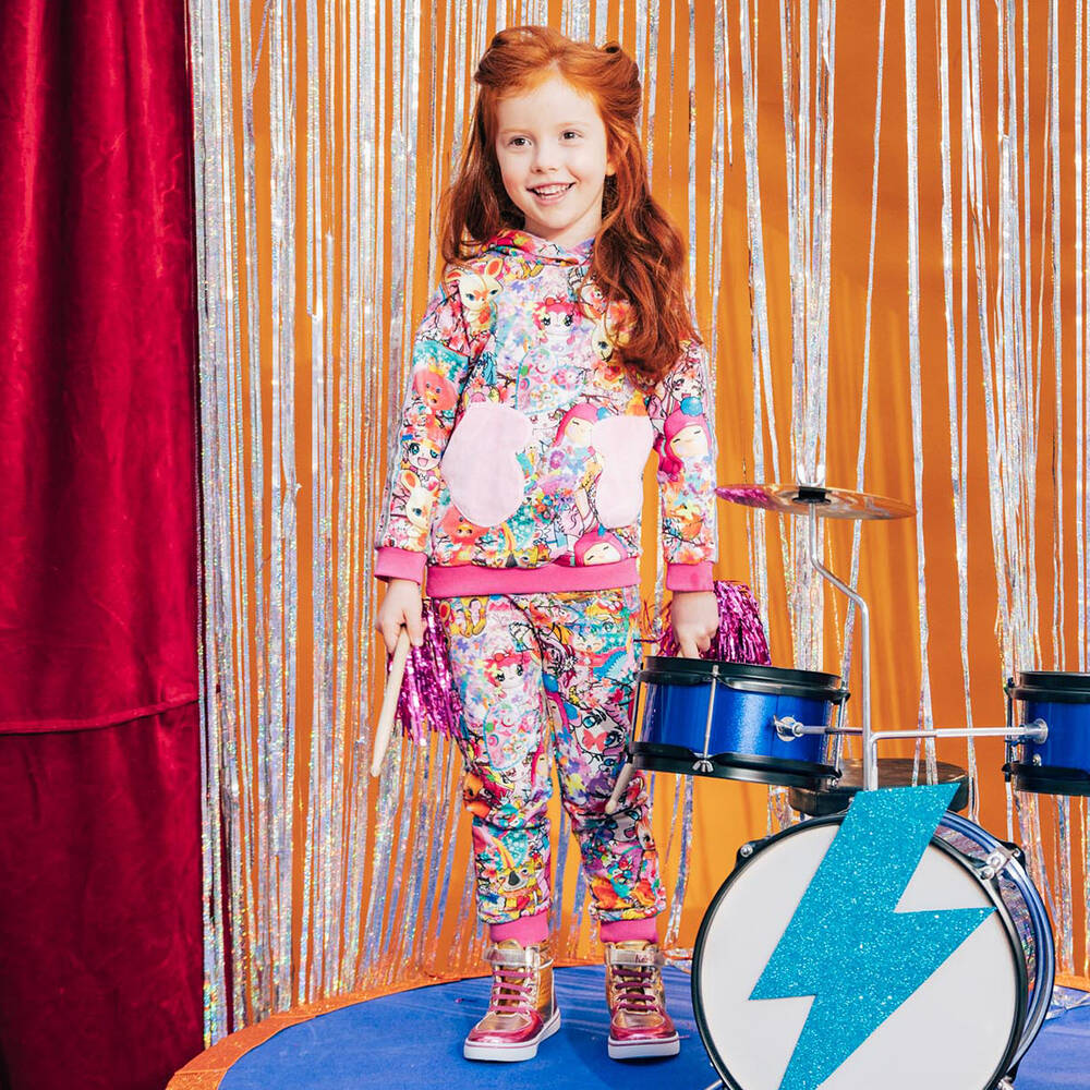 Rosalita Señoritas-Girls Pink Manga Cotton Hoodie | Childrensalon Outlet