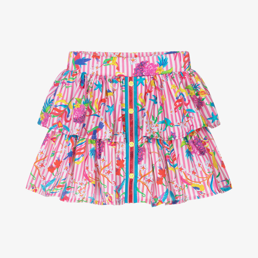 Rosalita Señoritas - Girls Pink Striped Ruffle Skirt | Childrensalon