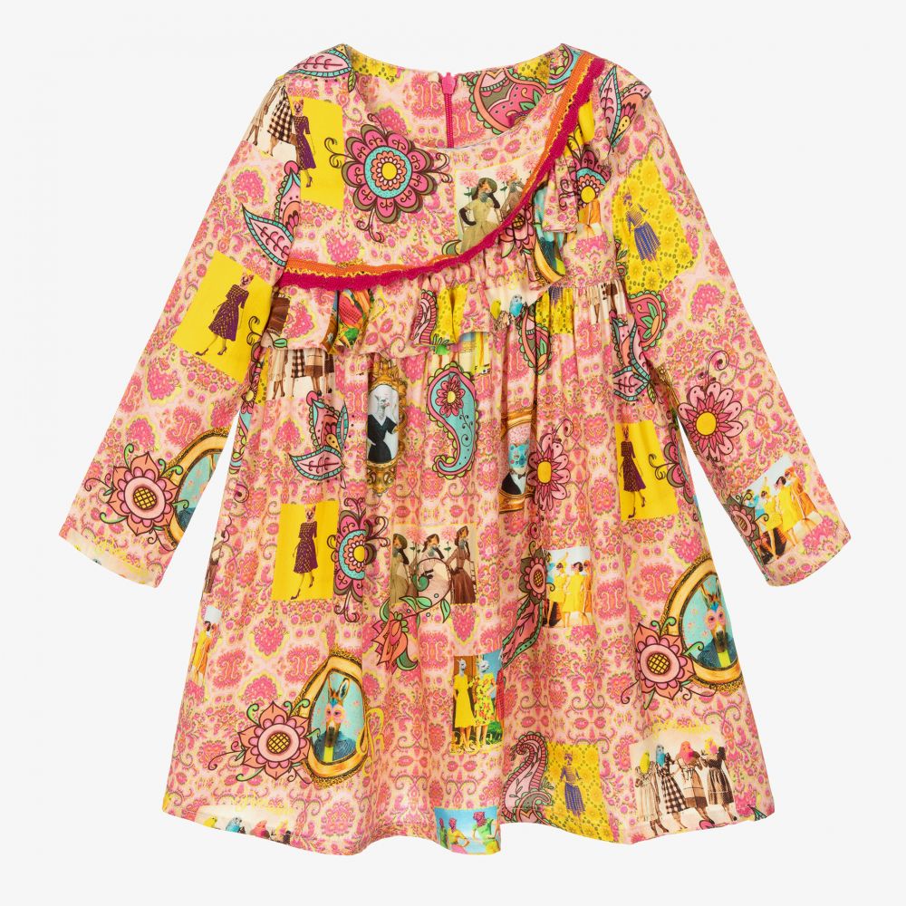 Rosalita Señoritas - Robe rose et jaune Fille | Childrensalon