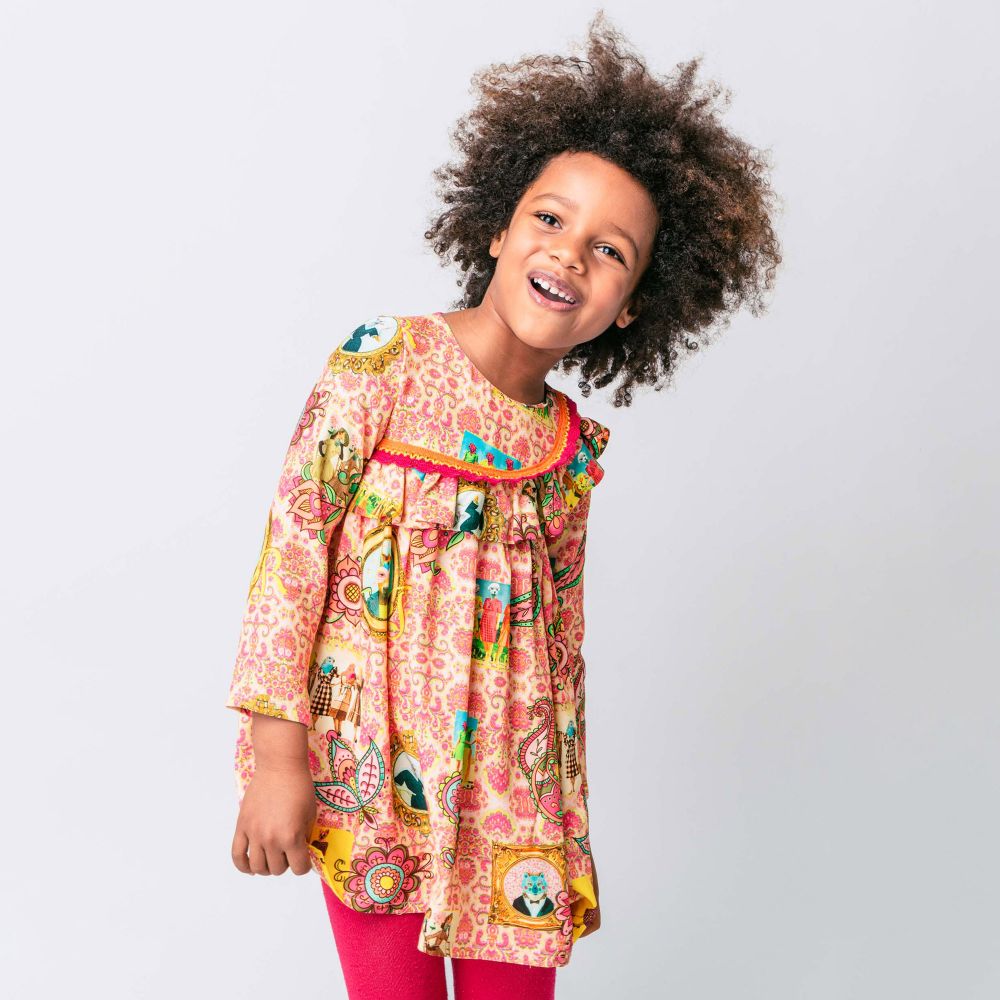 Rosalita Señoritas-Розово-желтое платье для девочек | Childrensalon Outlet
