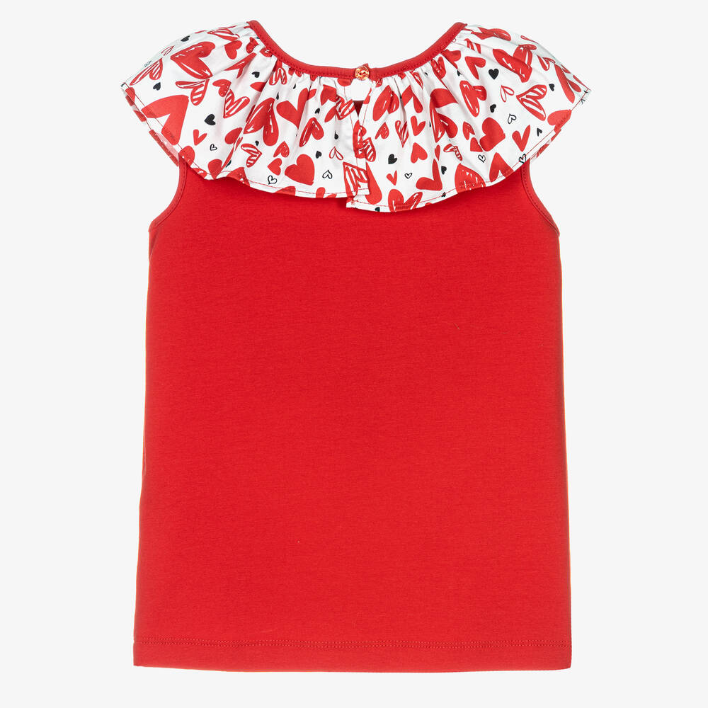 Rosalita Señoritas-تيشيرت قطن جيرسي لون أحمر للبنات | Childrensalon Outlet