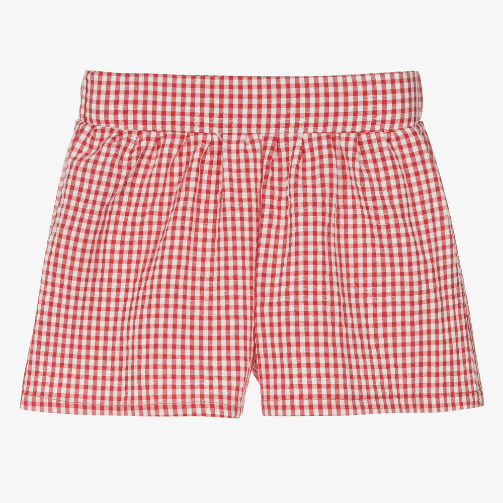 Rosalita Señoritas - Girls Red Gingham Cotton Shorts | Childrensalon