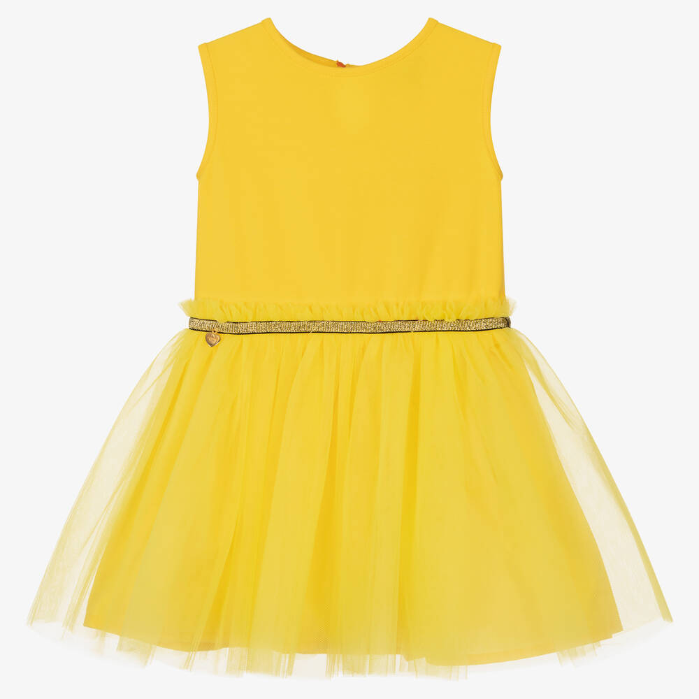 Rosalita Señoritas-Girls Sleeveless Yellow Tulle Dress | Childrensalon Outlet