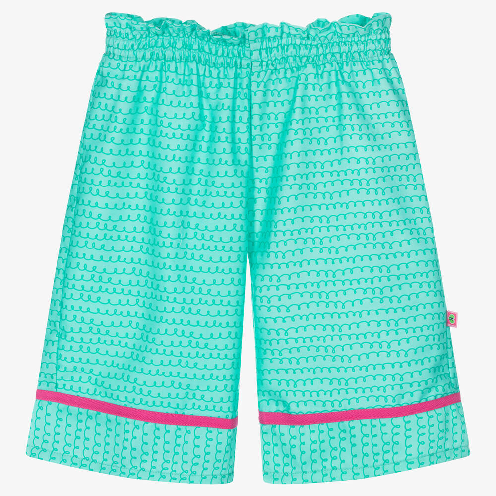 Rosalita Señoritas - Girls Turquoise Cotton Trousers | Childrensalon